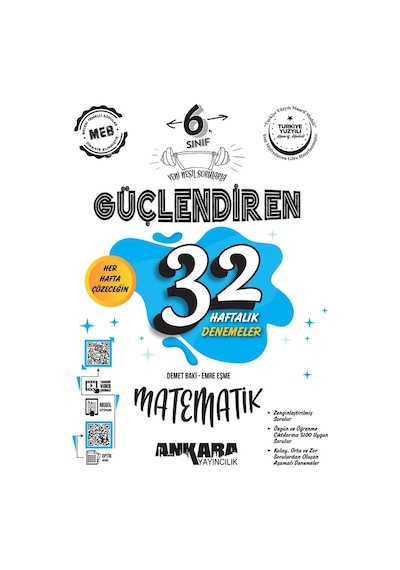 Ankara 6. Sınıf Güçlendiren 32 Haftalık Matematik Kazanım Denemel