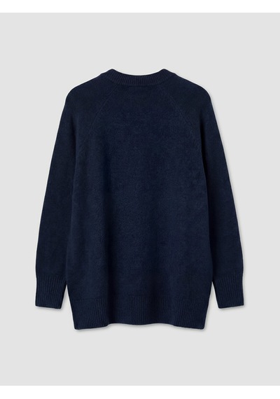 Lcw Modest Lacivert Bisiklet Yaka Oversize Kadın Triko Tunik