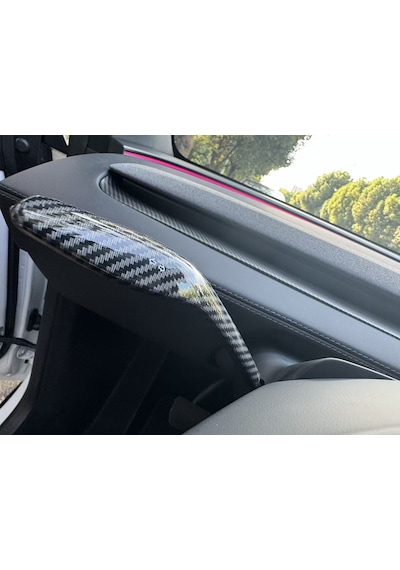 Tesla Model Y Juniper İçin Uyumlu Direksiyon Sinyal Kolu Kapağı Parlak Karbon