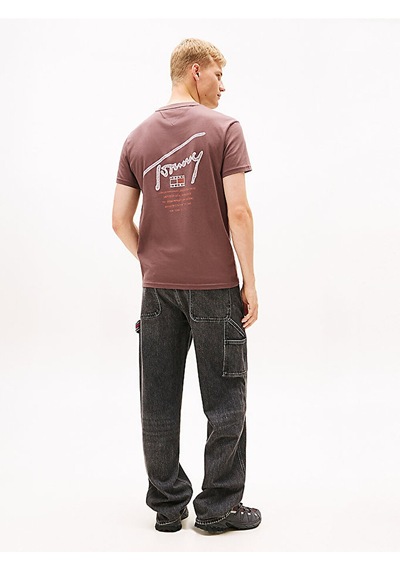 Tjm Reg Sıgn Backprınt Ss T Ext Erkek Kahverengi T-shirt - Dm0dm22320 Kahverengi