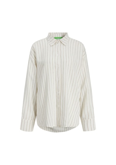 Jack & Jones Kadin Oversize Kalip Keten Kaisimli Gömlek - Almira - 12287703 Blanc De Blanc