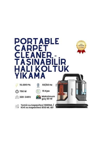 HZL Portable Carpet Cleaner, Halı Koltuk Yıkama Makinesi, Güçlü Leke Çıkarıcı, Derinlemesine Temizlik