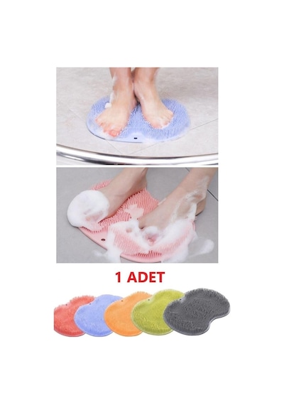 Vantuzlu Ayak Banyo Fırçası Banyo Lifi Duvara Fayansa Yapışan Sırt Masaj Pedi Banyo Lif