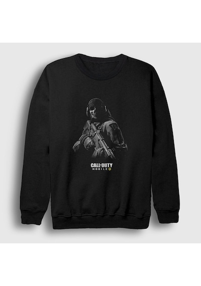 Presmono Unisex Mobile Call Of Duty Sweatshirt Siyah