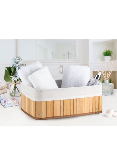 English Home Fancy Katlanabilir Sepet 36x26x14 Cm Bej