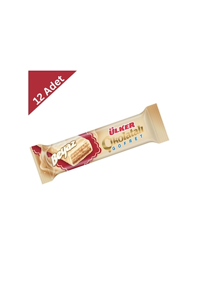Ülker Beyaz Çikolatalı Gofret 35 Gr X 12 Adet