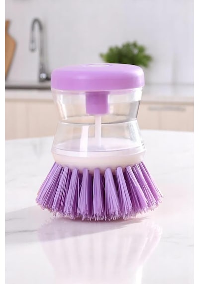 Sıvı Deterjan Hazneli Bulaşık Fırçası 1 Adet Hazneli Mutfak Banyo Lavabo Yıkama Fırçası
