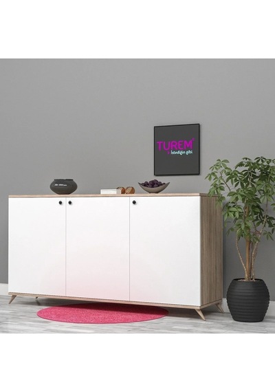 Meşe Konsol Mdf Beyaz