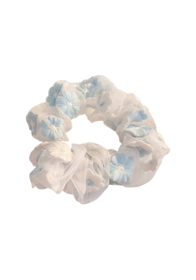Fransız Peri Mesh Scrunchies Elastik Scrunchy Kalın Bağırsak Saç Halkaları Kızlar İçin Saç Aksesuarları Blue