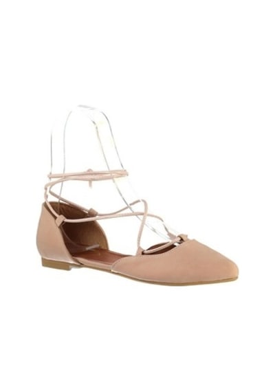 Fox Shoes Pudra Süet Ipli Kadın Babet B726047202 Pudra