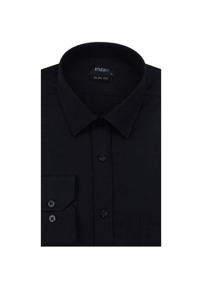 İmza Siyah Uzun Kollu Bez Ayağı Sert Yaka Cepsiz Pamuklu Basic Slim Fit Dar Kesim Gömlek 1004240057-siyah Siyah İmza Siyah Uzun Kollu Bez Ayağı Sert Yaka Cepsiz Pamuklu Basic Slim Fit Dar Kesim Gömlek 1004240057-siyah Siyah