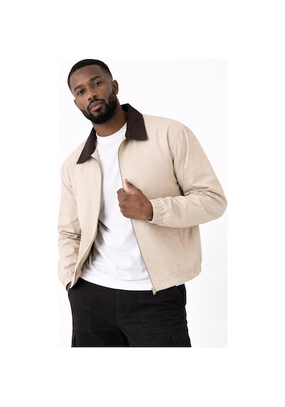 Freemen Erkek Gabardin Ceket Oversize Polo Yaka Detaylı Rahat Kalıp Beli Lastikli-401 Bej