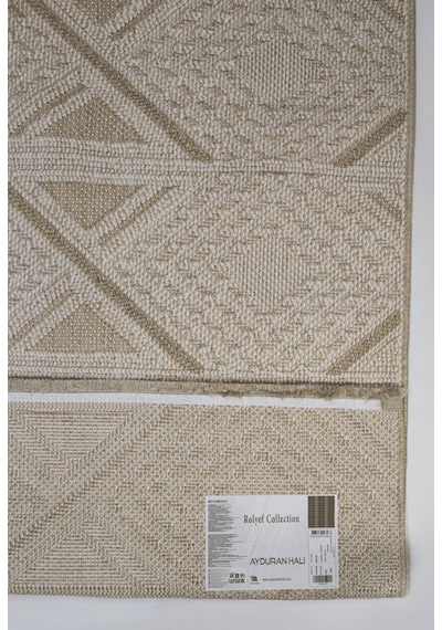 Rolyef İskandinav Kabartmalı Sisal Bukle Yıkanabilir Kaymaz Taban Salon Mutfak Çocuk Odası Halısı Bej