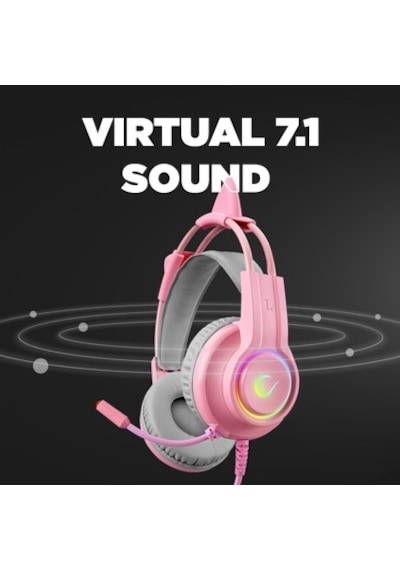 Rampage Rm-k91 X-catty Pembe Usb 7.1 Version Rgb Kedi Kulak Gaming Oyuncu Mikrofonlu