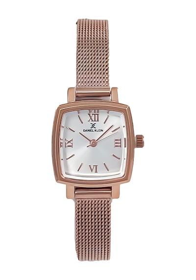 Daniel Klein Dke.1.10844-5 Kare Kadran Hasır Kordon Metal Kasa 3 Atm Suya Dayanıklı Rose Renk Kadın Kol Saati Rose Gold