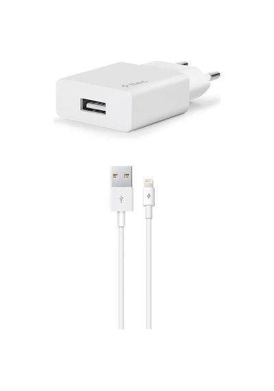 Smartcharger Seyahat Şarj Aleti, 2.1a Ve Lightning Kablo, 1m, Beyaz