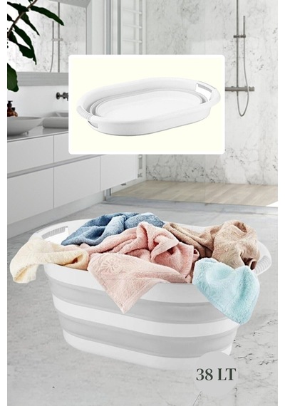 Vera Bath Katlanır Çamaşır Sepeti 38 Lt Çamaşır Selesi Fma07860 Beyaz