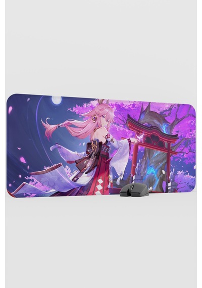 Yae Miko Genshin Impact Anime Gacha V5 - 90x40 Xxl Gaming Mouse Pad Fare Altlığı