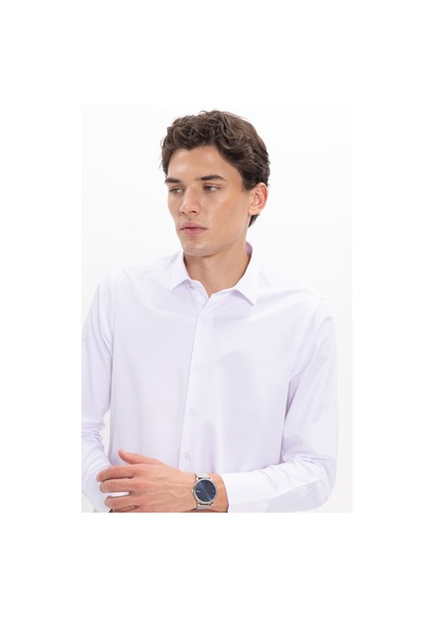Tudors Erkek Regular Fit Klasik Kesim Kravatlık Yaka Pamuklu Düz Beyaz Gömlek-50031
