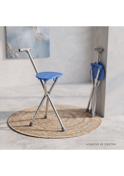 Katlanabilir Baston Sandalye - Oturaklı - 88 Cm Sarı