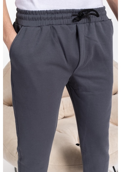 Mutlu City Double Face Kumaş Basic Düz Model Rahat Kalıp Pantolon Kesim Trend Erkek Eşofman Altı-2880-füme Füme