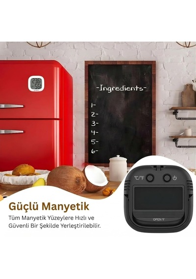Npt35s Dijital İç Mekan Termometresi Ve Nem Ölçer, Renkli Konfor Göstergeli, Siyah