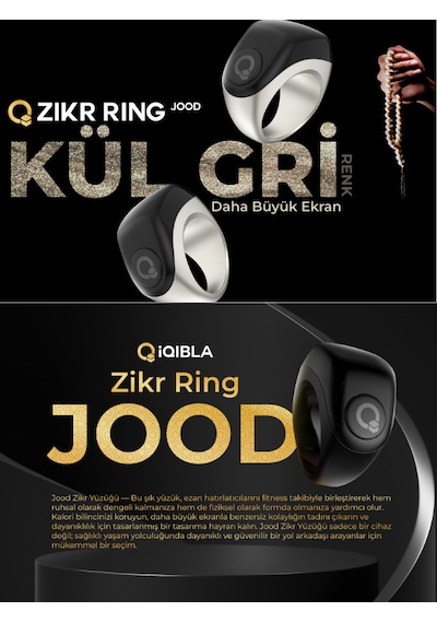Iqibla Smart Ring J01 Jood Akıllı Zikir Yüzüğü Siyah