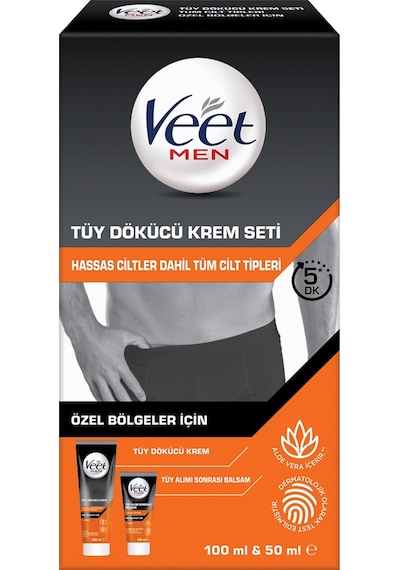 Veet Men Özel Bölge Tüy Dökücü Krem Seti 100+50ml 5 Adet