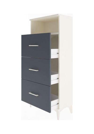 Arges Dolap Tek Raflı 3 Çekmeceli 60x30x134 Aytaşı-antrasit Aytaşı