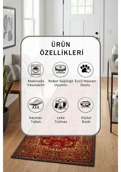 Yıkanabilir Yolluk 106 Kahve