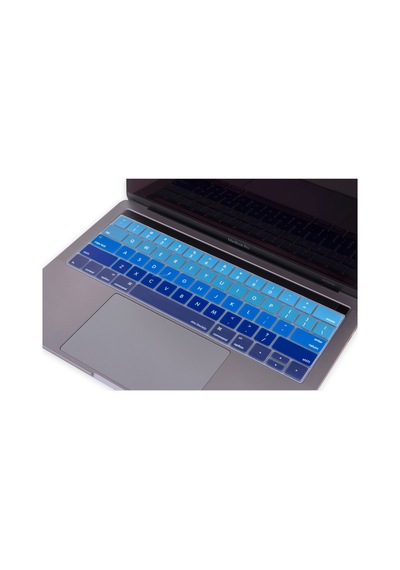Apple Uyumlu MacBook Pro Klavye Koruyucu Us-abd İngilizce Touchbarlı Ombre A1706 A1989 A2159 A1707 A1990 Lacivert Mavi