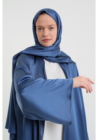 Şakika Kadın Aysaha Abaya Ferace & Şal-145cm Bebe Mavisi
