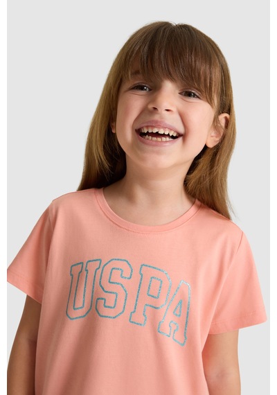 U.s. Polo Assn. Kız Çocuk Mercan Tişört Basic 50325631-vr204 Coral
