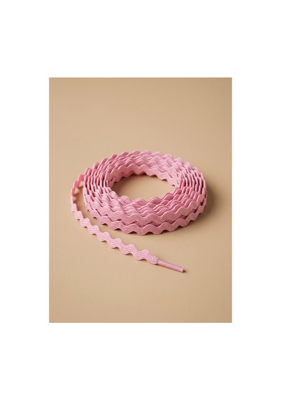Last İcon Last Icon Pembe Zikzak Dalgalı Örgü Bağcık 120 Cm Sneaker Ve Keten Ayakkabı İçin