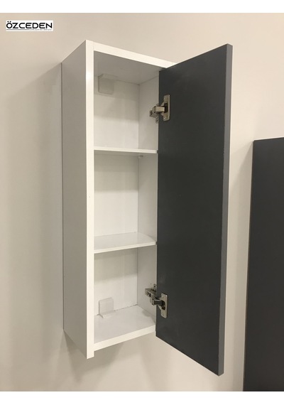 Çok Amaçlı Banyo Mutfak Dolabı 70Cm Mdf Kapak Antrasit Gri Mat Beyaz