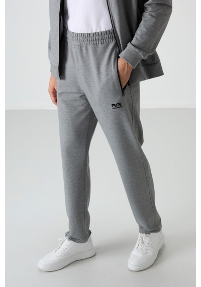 Tommy Life Troy Gri Melanj Standart Kalıp Erkek Eşofman Takım - 85196 GRİ MELANJ