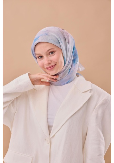 Silk Home Olinda İpek Eşarp 47004-11 Gri, Mavi, Pembe, Siyah, Pudra