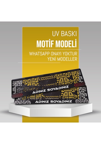 Motif Plakalık, 2 Adet Premium Uv Baskı, Plakalıkhane