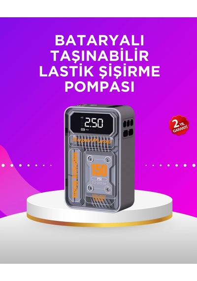 Mini Boy Elektrikli Şarjlı Yüksek Basınçlı Lastik Şişirme Pompası Belirtilmemiş