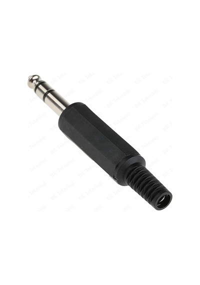 6.35mm 1/4 İnç Stereo TRS Erkek Fiş Lehim Tipi Plastik Konnektör