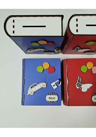 Ahşap Kitap Şeklinde Kumbara