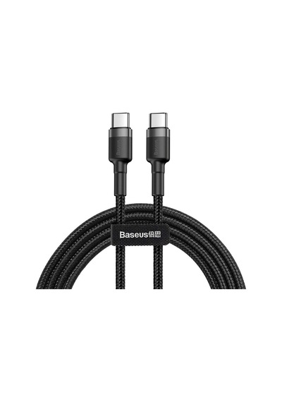 Tr Cafule, Şarj & Data Aktarımı Kablosu, Gri - Siyah, 2 M, 3 A, 60 W, Usb Type C & Usb Type C, Pd2.0, Flash/hızlı Diğer