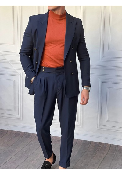 Modefendi Petek Örme Pamuk Likra İtalyan Kesim Slimfit Ceket Pantolon Takım Elbise Lacivert Modefendi Petek Örme Pamuk Likra İtalyan Kesim Slimfit Ceket Pantolon Takım Elbise Lacivert