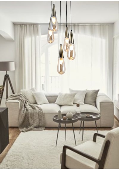 Tt023-5Y-Sy-Esk Tt Aydınlatma Eskitme 5 Li Damla Modeli Avize