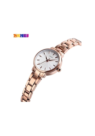 Skmeı 1410 Lüks Kuvars Kadın Izle Bayanlar Çok Yönlü Çelik Su Geçirmez Zarif Kadın Kol Saatleri Kız Saat Rose Gold