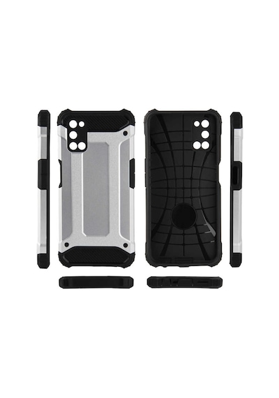 Noktaks - Oppo A92 Uyumlu - Kılıf Çift Katman Zırh Tank Crash Military Kapak - Rose Gold