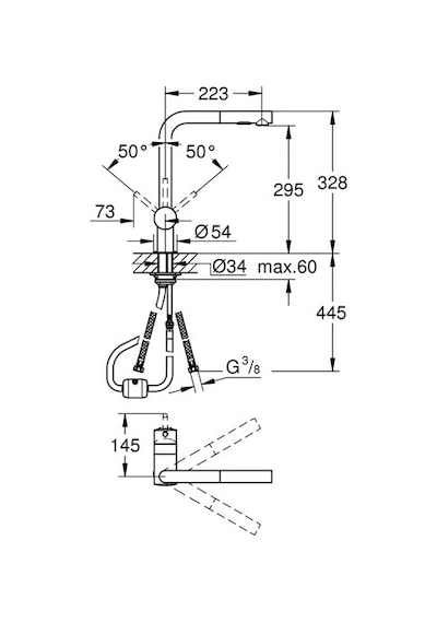 Grohe Minta 30274A00 Tek Kumandalı Eviye Bataryası Antrasit