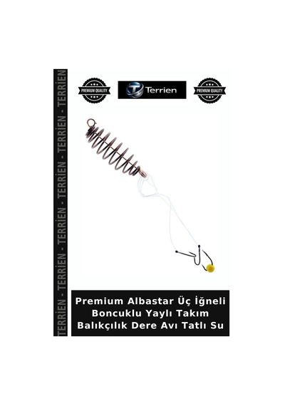Premium Albastar Üç İğneli Boncuklu Yaylı Takım Balıkçılık Dere Avı Tatlı Su