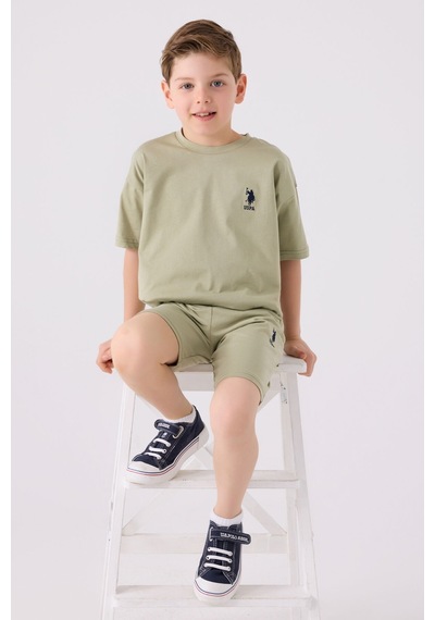 U.S. Polo Assn. Erkek Çocuk Açık Haki Bermuda Takımı 5274-43668 Açık Haki