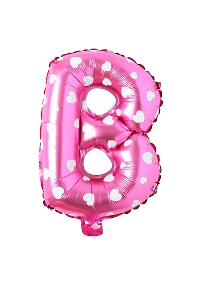 B Harf Pembe Folyo Balon 16 İnç 36 Cm PEMBE